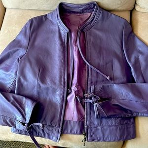 Beautiful lavender leather jacket made in Italy